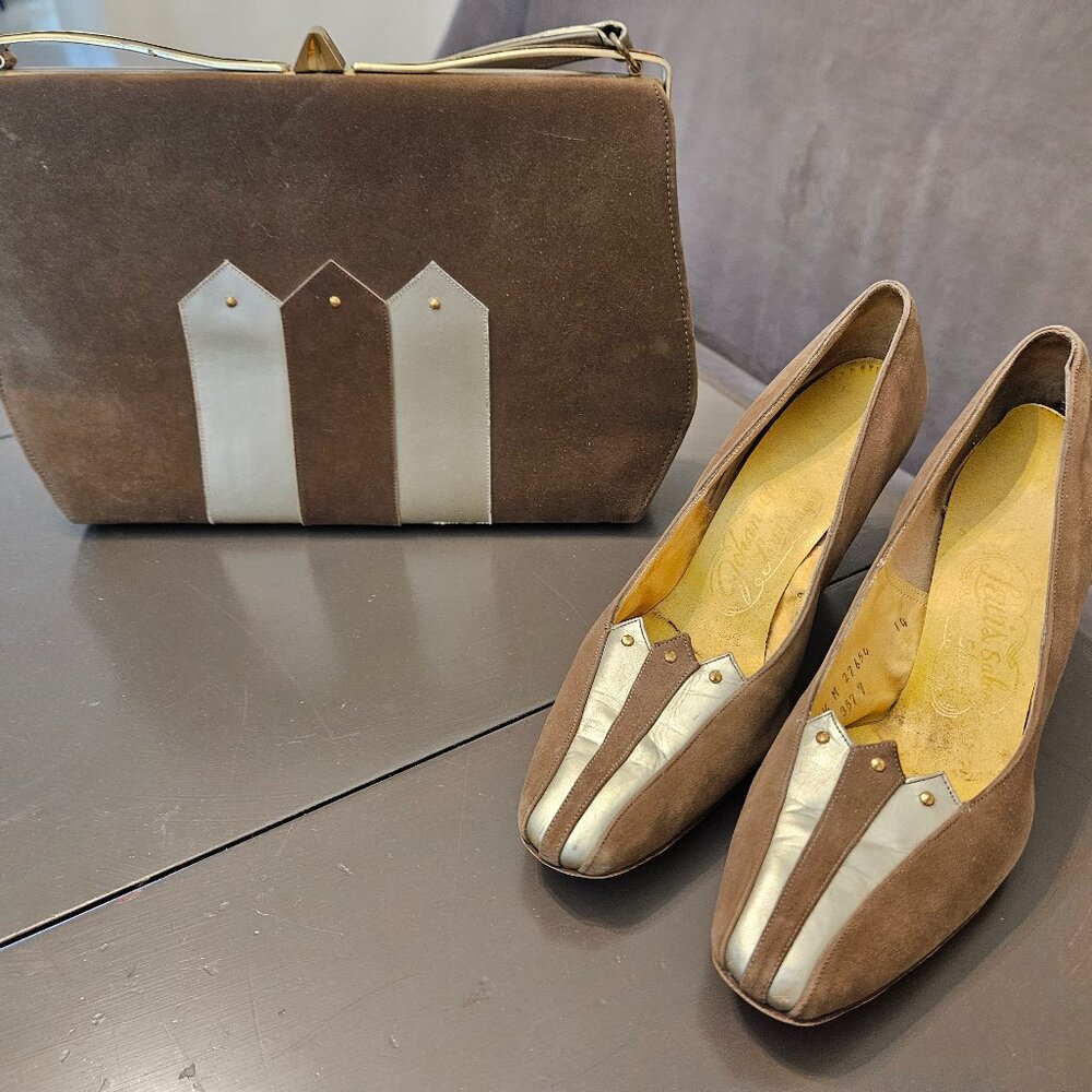 Vintage Lewis Salon Shoes Ladies 6.5 Heels and Matching Purse